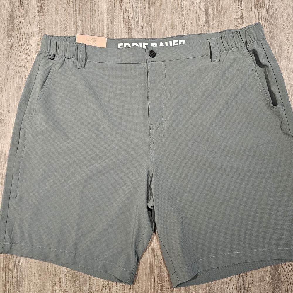 Eddie Bauer Men's  Green Flat Front Shorts